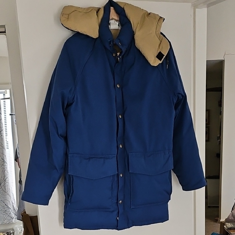 Vintage Woolrich Down Parka Coat Blue - Small
